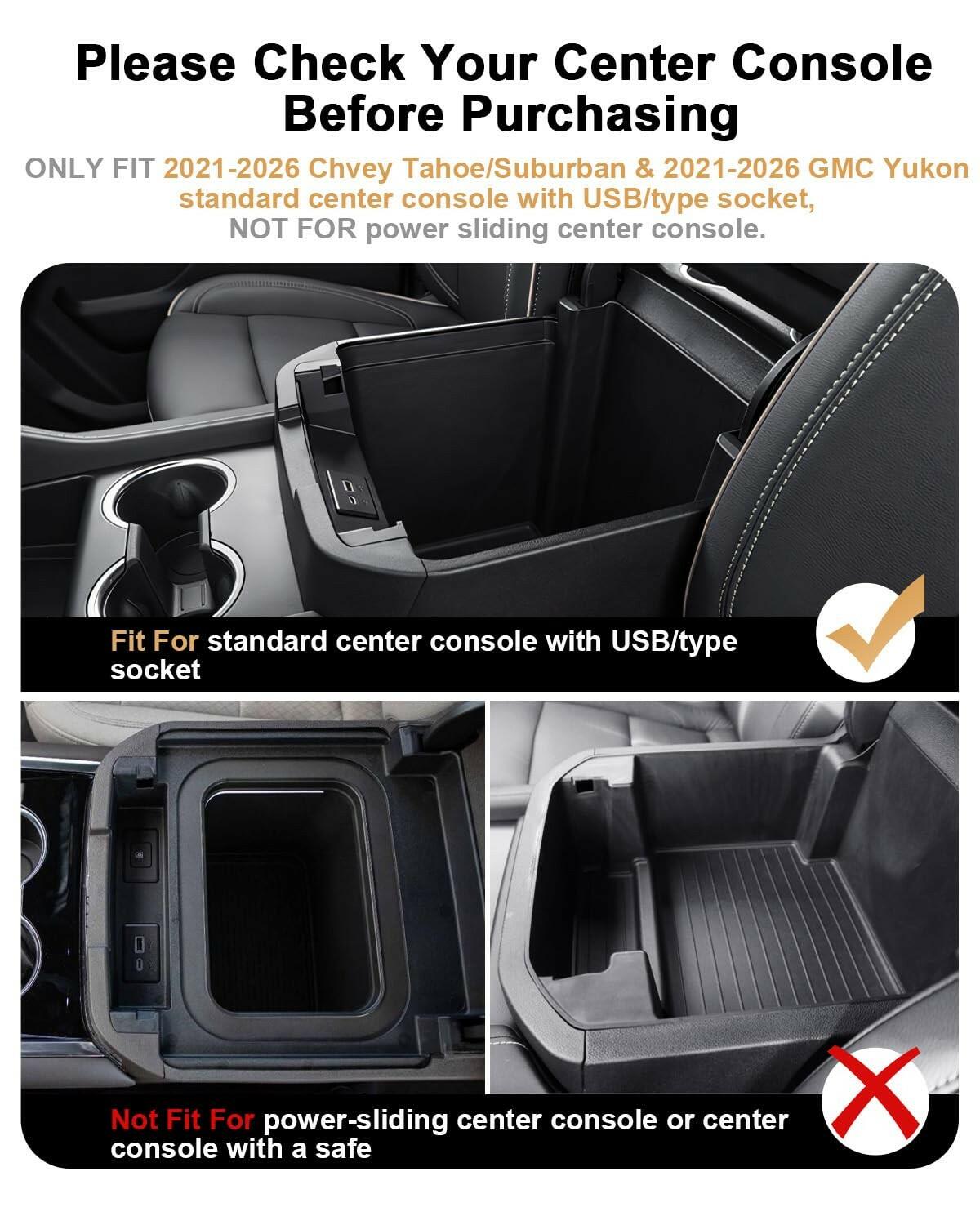 ECOZEN Center Console Organizer For 2021-2026 Chevy Tahoe/Suburban & GMC