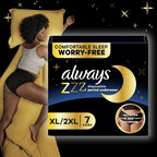 13 Count Always ZZZ Overnight Disposable Period Underwear for Women, Large, 360°