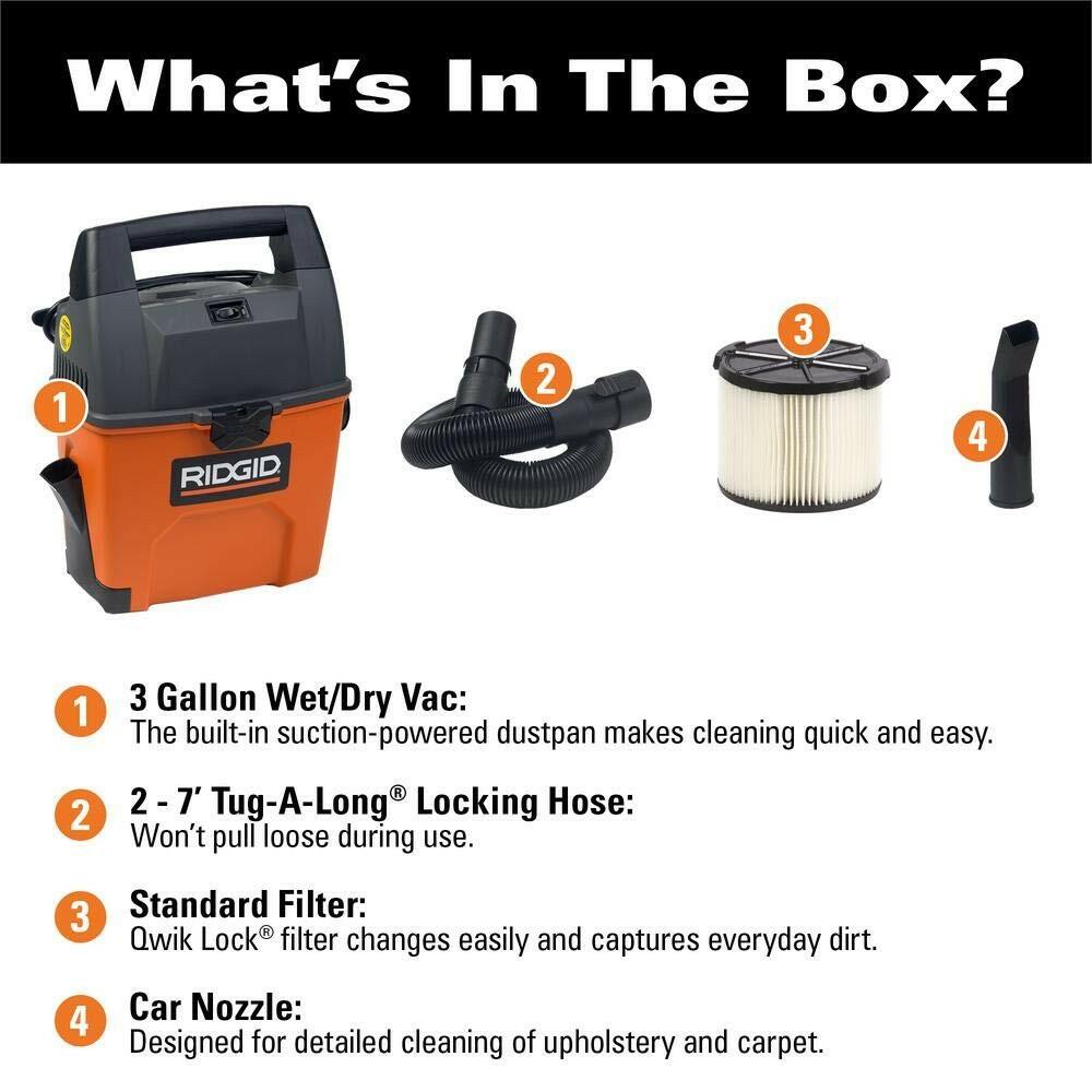3 Gallon Portable Pro Wet/Dry Vac