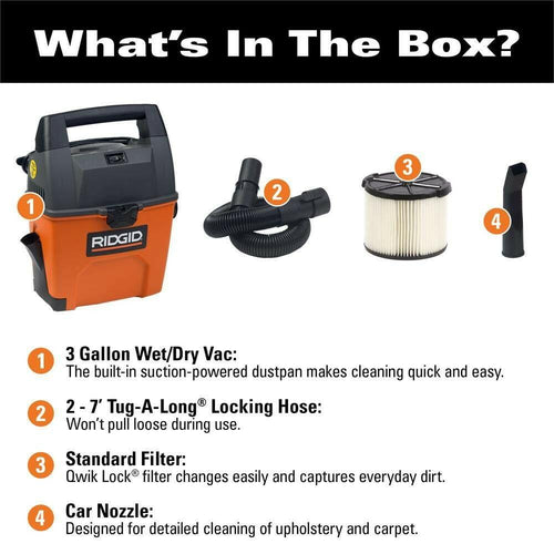 3 Gallon Portable Pro Wet/Dry Vac