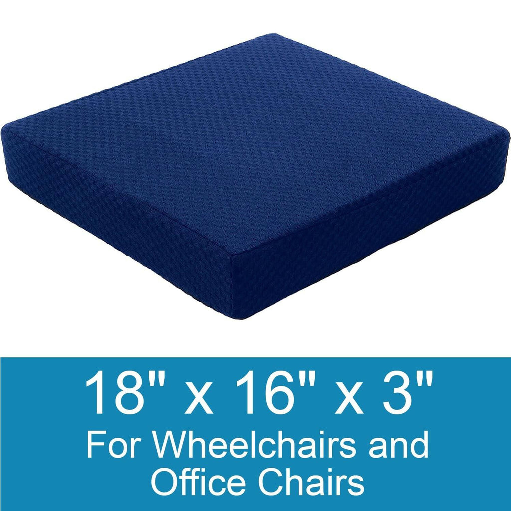 Carex Memory Foam Seat Cushion, 18" x 16" x 3", Office Chair Cushion and