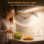 2 PACK Gritin 10.2inch Under Cabinet Lighting Rechargeable 3 Color Temps&5 Level