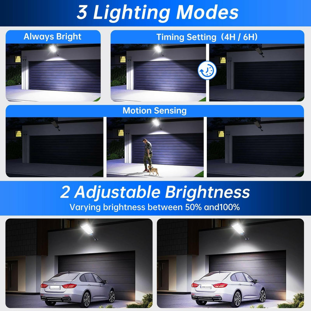 1 Pack Street Solar Lights Outdoor Heavy Duty 6500K LED Motion Sensor
