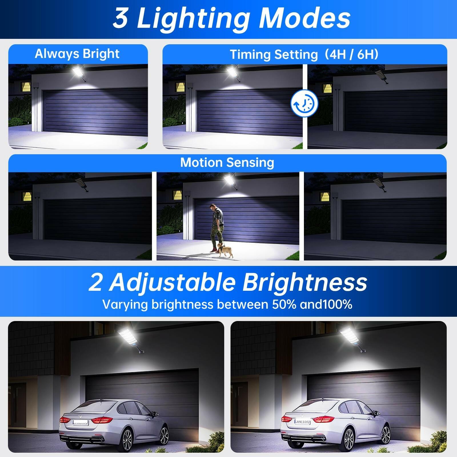 1 Pack Street Solar Lights Outdoor Heavy Duty 6500K LED Motion Sensor