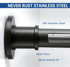 BRIOFOX Industrial Shower Curtain Rod - Rustproof Non-Slip 43-72 Inch Stainless