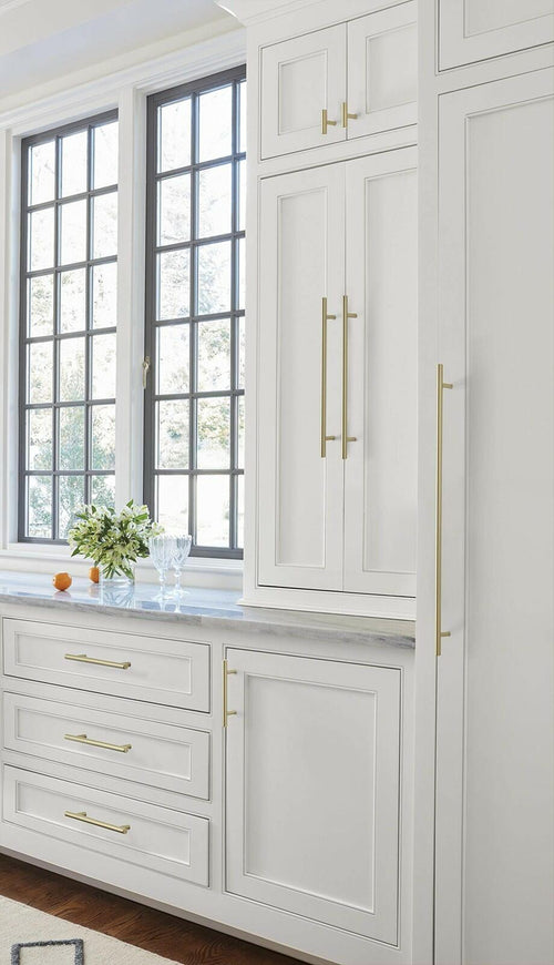 Amerock | Cabinet Pull | Golden Champagne | 5-1/16 inch (128 mm) Center to