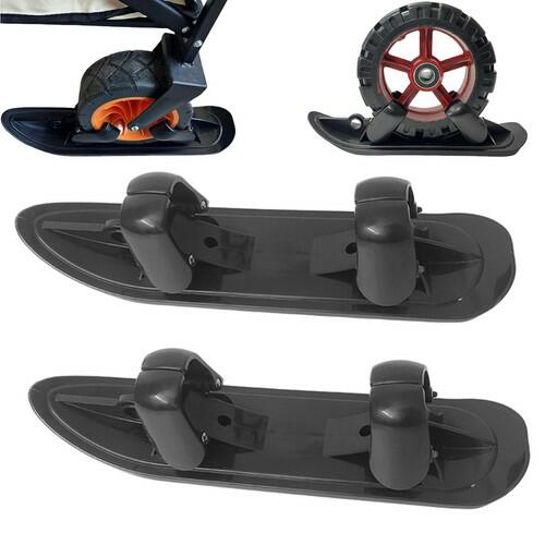 4 pcs Tsawntd Stroller Skis, Multi-Purpose Stroller Sled Snow Skis Winter Sledge