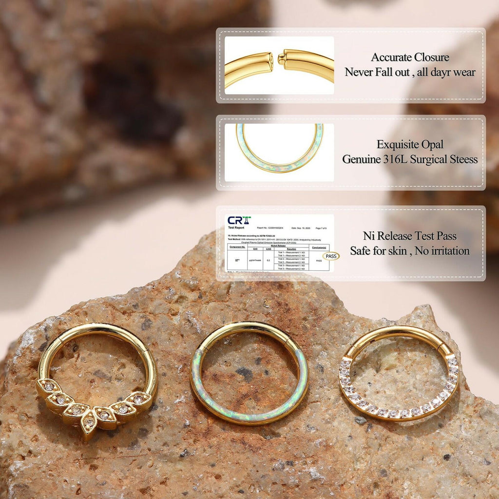 YADOCA Septum Nose Rings for Women Men - Gold Septum Rings 16G 18G Nose Ring