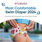 Charlie Banana Reusable Swim Diaper, XS Washable, with Easy On and Off Snaps for