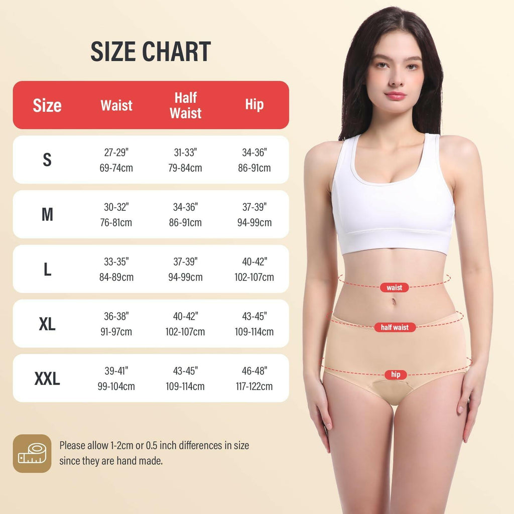 3 Pack Large VOXSHE Incontinence Underwear for Women Washable Leak Proof for