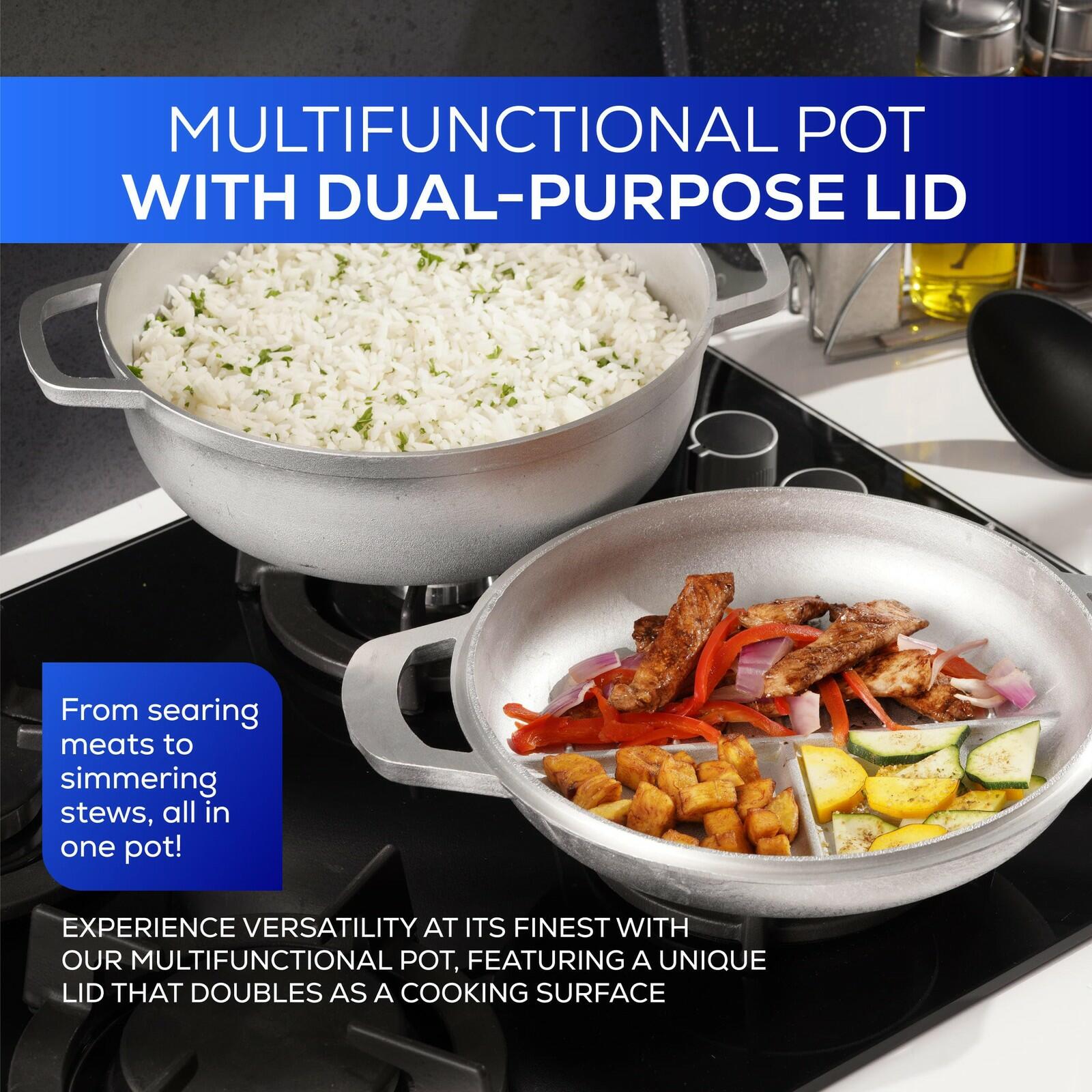 Universal 2-in-1 Caldero (9.4 inch/24 cm), Versatile Dutch Oven Pot with Lid,
