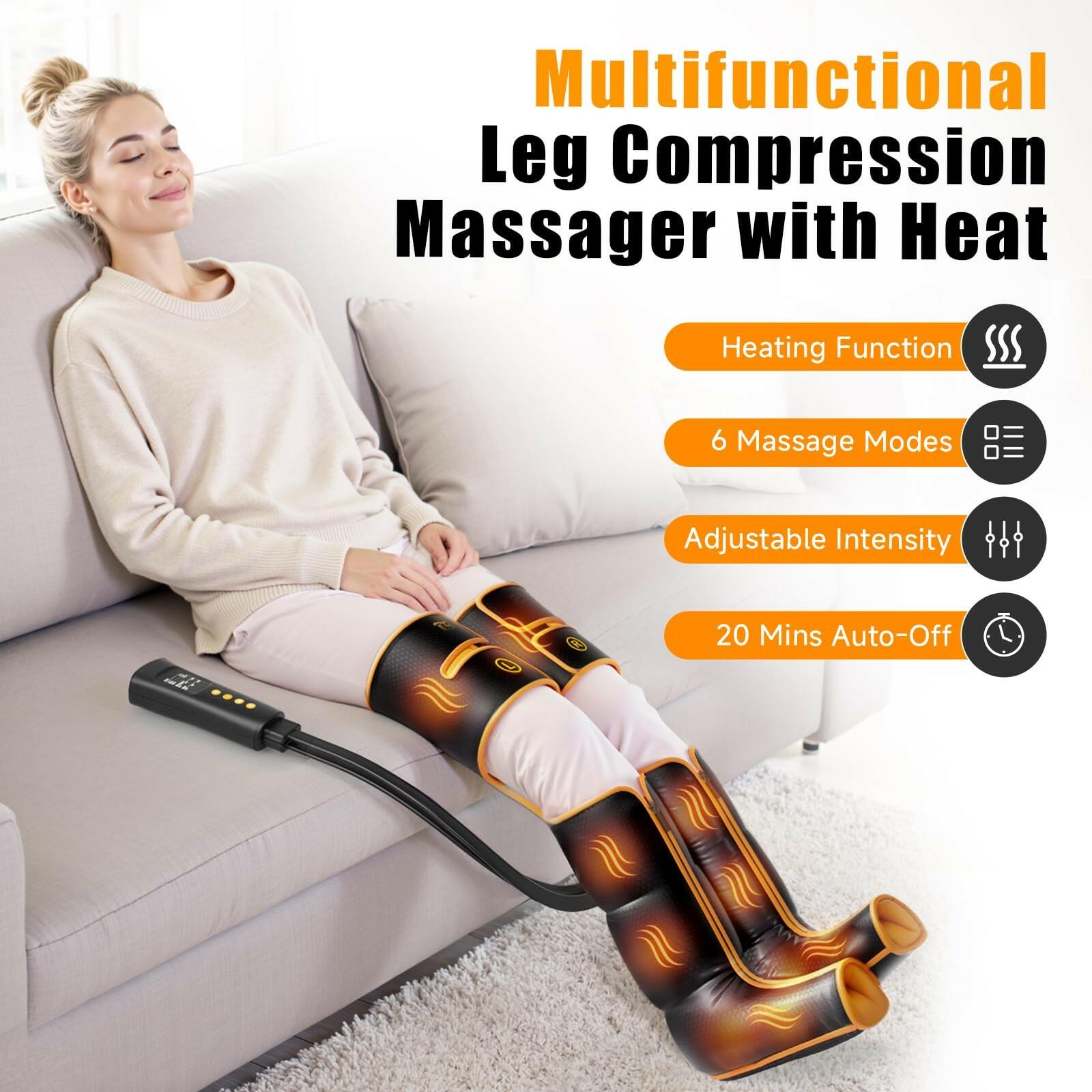 Leg Massager with Heat and Compression, Foot and Full Leg Massager for