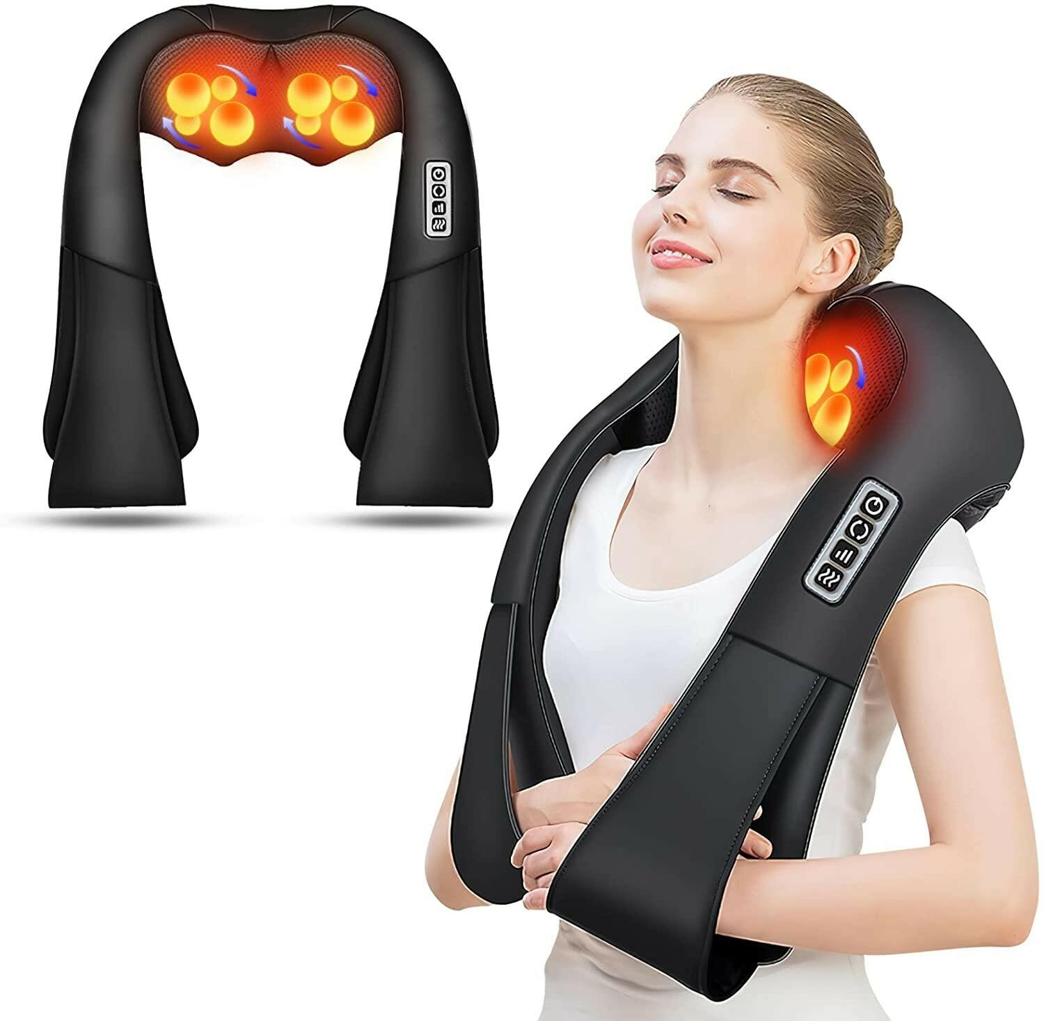 AERLANG Shiatsu Back and Neck Massager, Back Massager Deep Tissue Kneading Neck