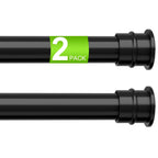2 Pack Spring Tension Rods 28-48 Inches No Drill Tension Curtain Rods Black