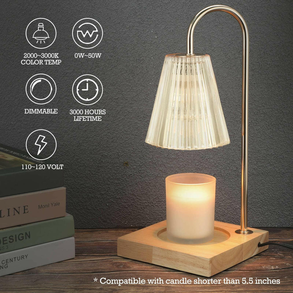 luzdiosa Candle Warmer Lamp with Timer, Vintage Electric Candle Lamp Warmer,