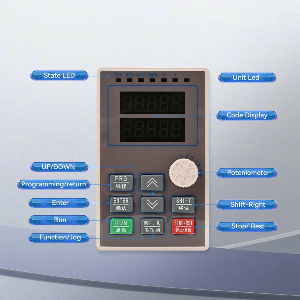 MOLLOM VFD 220V 2.2KW 3HP 9.6A 220V Single or Three Phase Input to 3 Phase