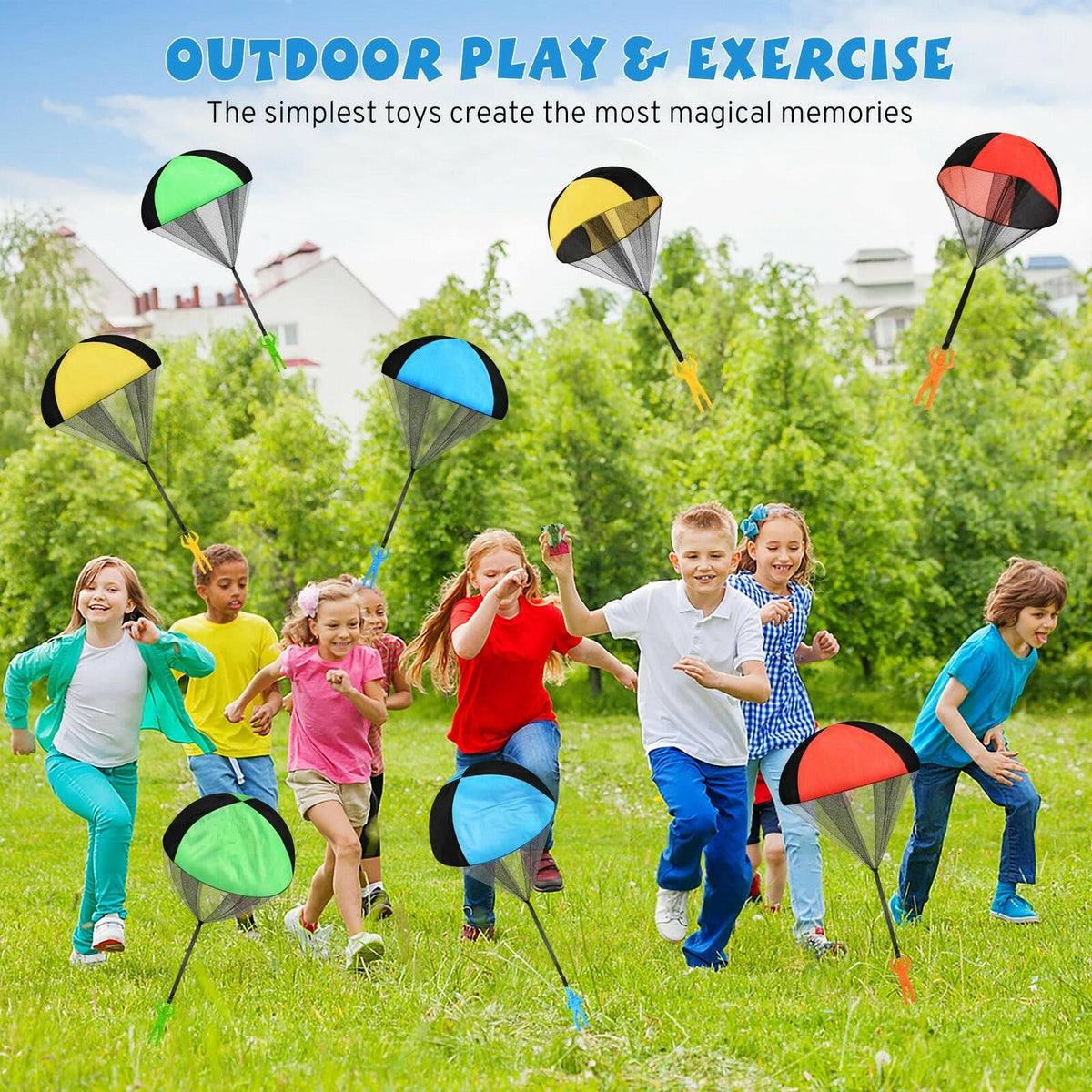Parachute Toy for Kids, Outdoor Toys Flying Parachute Men, Inside & Outside Toys