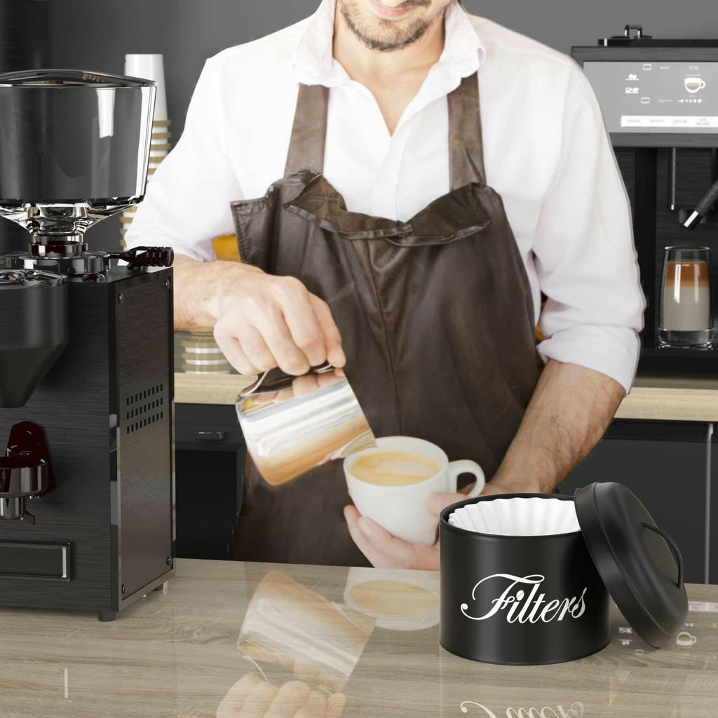 APOIMNA Coffee Filter Holder with Lid, Basket Storage Container for Counter,