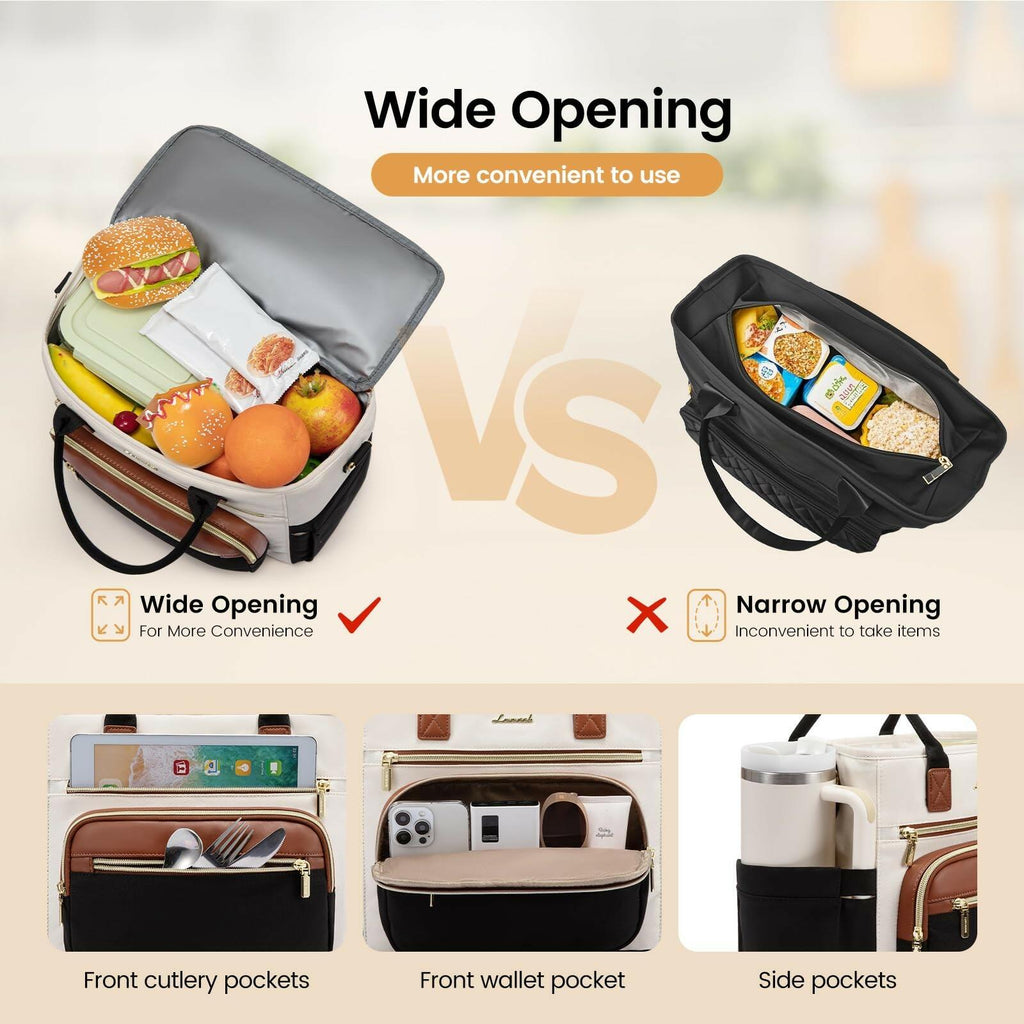 LOVEVOOK Insulated Lunch Bag Women,Wide Opening Adult Lunch Box Women,Large