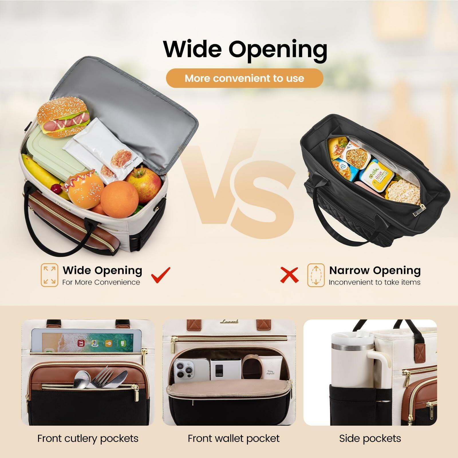 LOVEVOOK Insulated Lunch Bag Women,Wide Opening Adult Lunch Box Women,Large