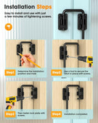 4 psc MeBantoo 2.36 Inch U Patio Sliding Door Loop Lock Latch - Stainless Steel
