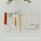 KIBAGA Beautiful Linen Bread Bag Set and Proofing Cover For Homemade Sourdough