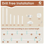 SUNALLY Room Divider Curtain Rod, No Drilling Wall Divider for Room Separation,