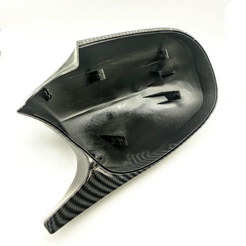 AtticZone Side Mirror Caps Covers Compatible with BMW E90 E91 2008-2011, E92 E93 E81 E82 E87 E88 LCI Door Rear View Mirror Cap Replacement for 328i 335i, Horn-style, Carbon Fiber Pattern