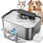 FEELNEEDY 3 Gal Stainless Steel Dog Water Fountain for Large Dog, Pet Water