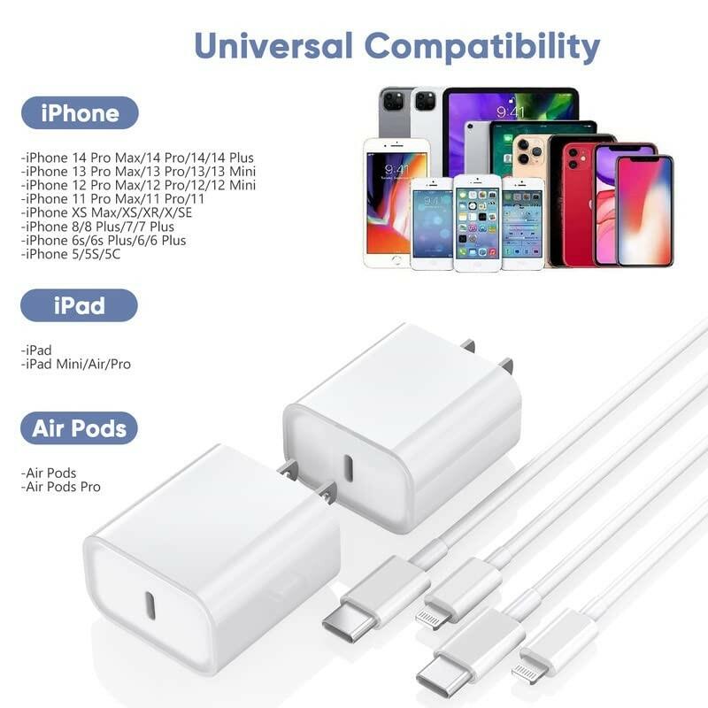 2 PACK Fast Charger iPhone,10FT iPhone Charger,Long 10Feet Fast Apple Charger