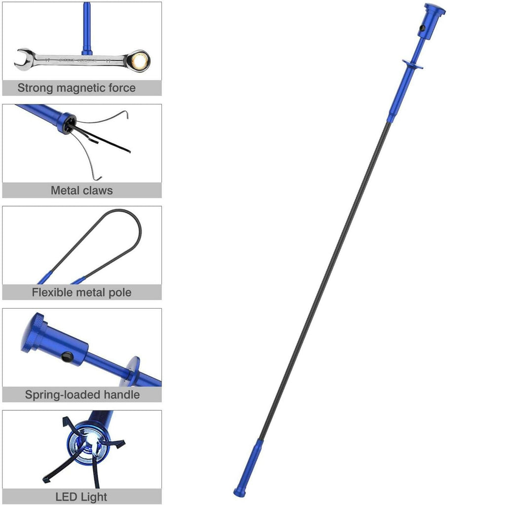 Housolution Grabber Tool Magnetic Four-claw Picker, Bendable Hose Reacher Pickup