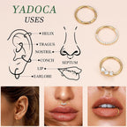 YADOCA Septum Nose Rings for Women Men - Gold Septum Rings 16G 18G Nose Ring