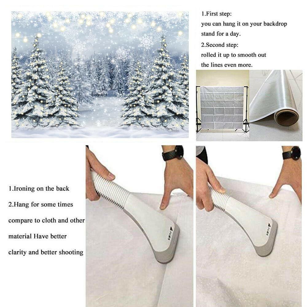 Winter Forest Photography Backdrop Glitter Snowy Pine Tree Scene Background