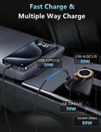 4 in 1 USB C Car Charger, 170W Multi USB Cigarette Lighter Adapter, Socket