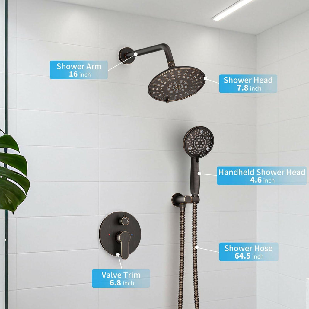 EMBATHER Shower Faucets Sets Complete with 3 Setting High Pressure Shower Head,