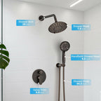 EMBATHER Shower Faucets Sets Complete with 3 Setting High Pressure Shower Head,