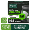 Depend Guards Incontinence Pads for Men  Maximum Absorbency  168 Count