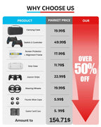 Pro Controllers Accessories Bundle for Nintendo Switch 2 18-in-1: Carrying Case,