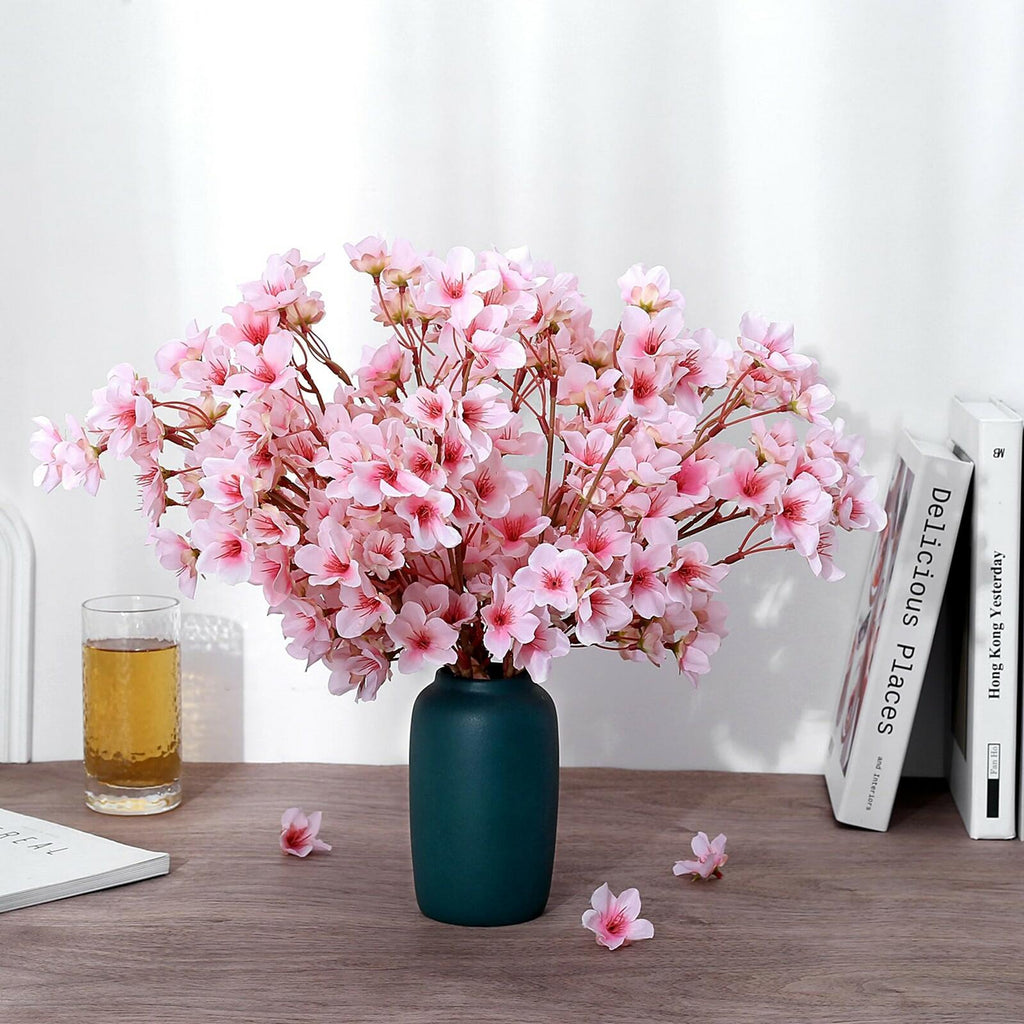 SITUMEIZI 6Pcs Artificial Cherry Blossom Branches Decor Fake Flowers Silk Spring