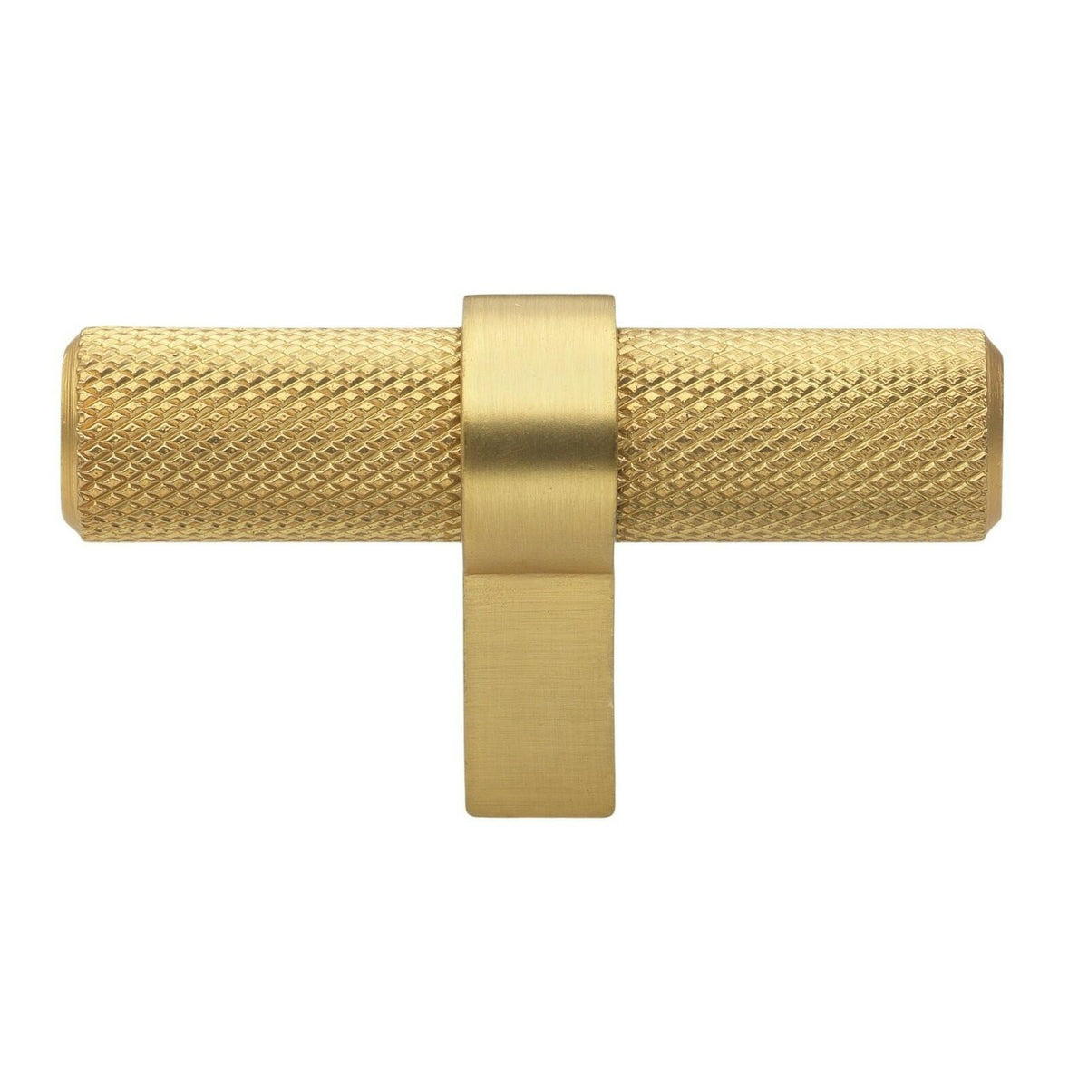 GlideRite 2.25 in Brass Gold European Knurled Solid Steel Cabinet T-Bar (Pack of