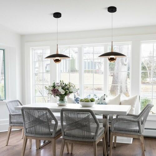 Fulesi Modern Black Pendant Lighting Fixture Mini Metal Ceiling Light Adjustable