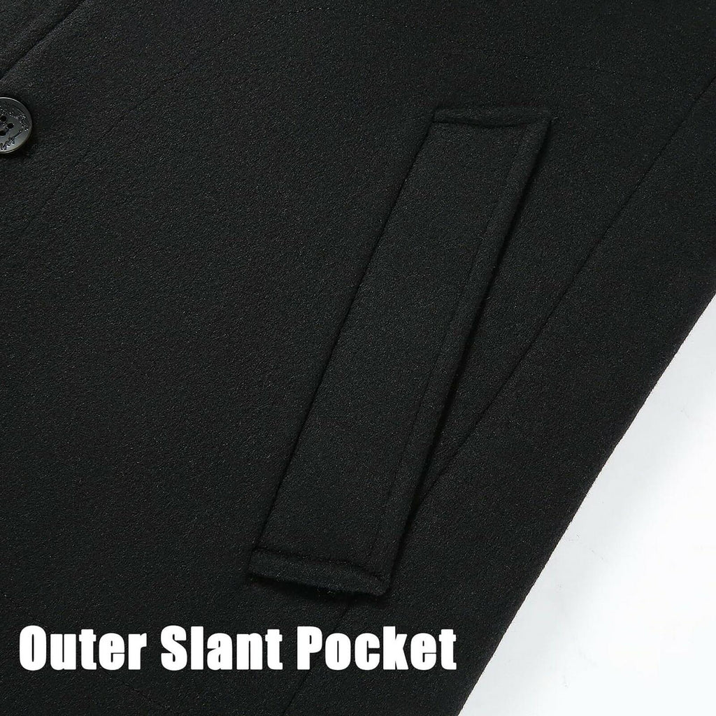 APTRO Men's Luxury Full Length Wool Trench Coat 2XL Long Wool Overcoat Winter