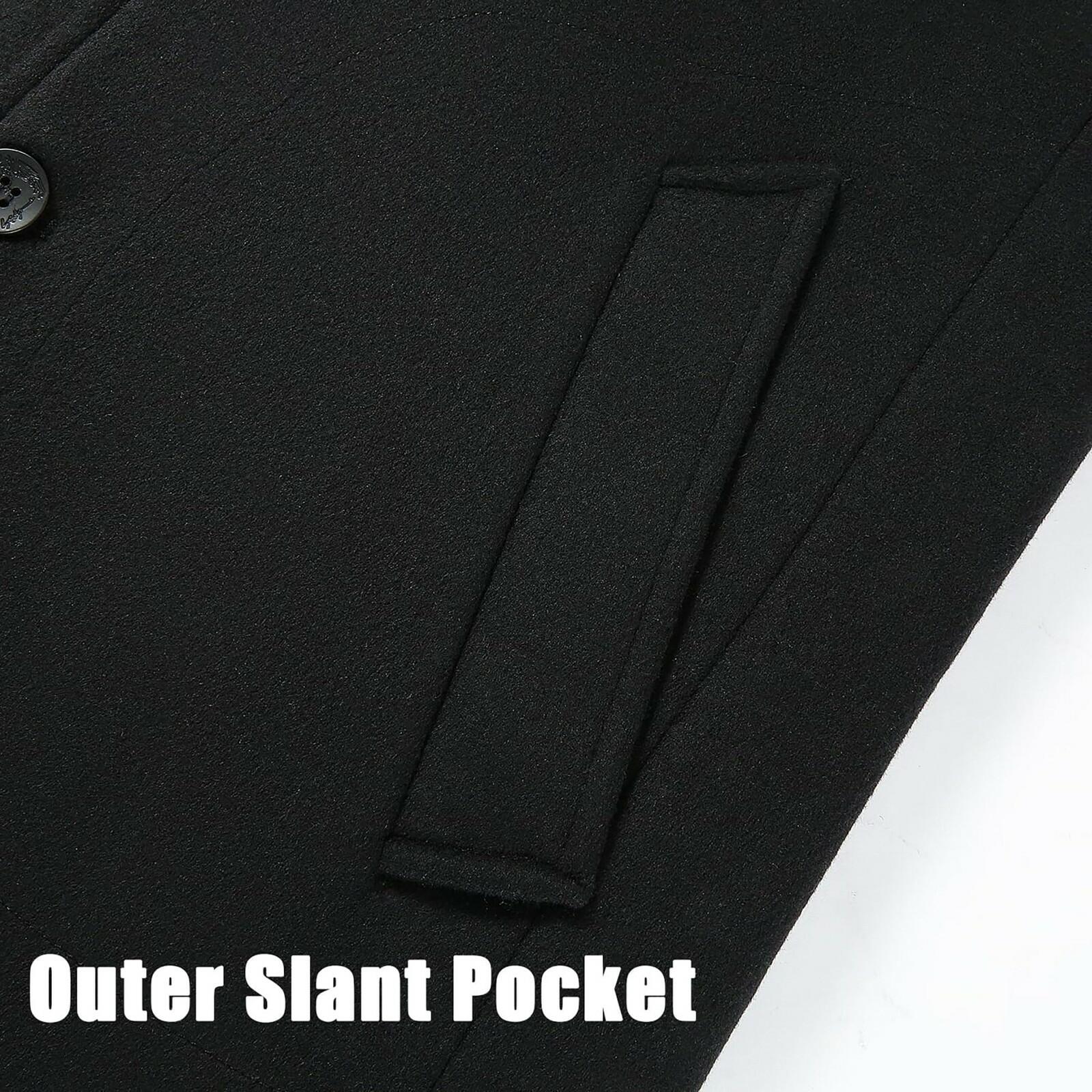 APTRO Men's Luxury Full Length Wool Trench Coat 2XL Long Wool Overcoat Winter