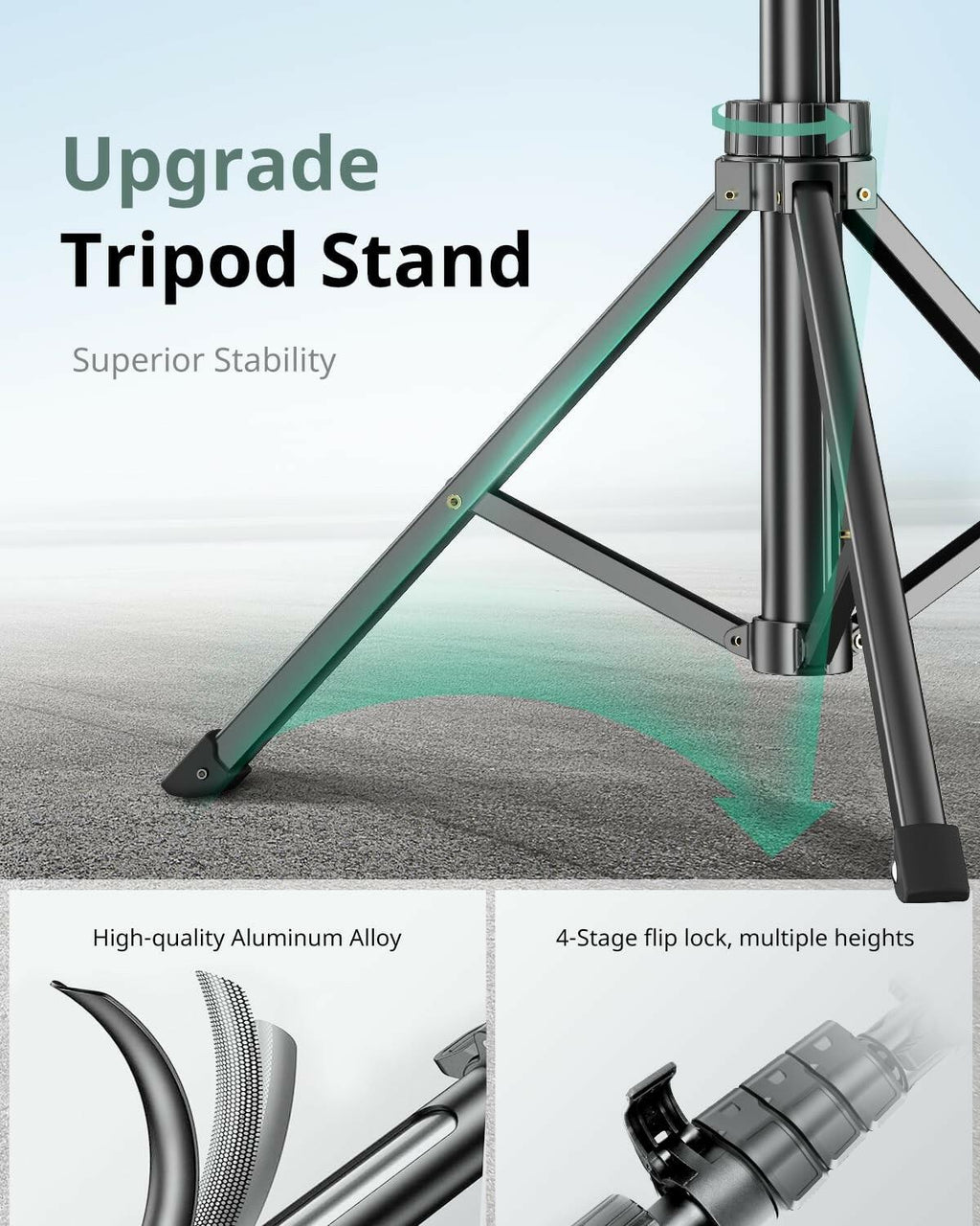 SENSYNE 62" Phone Tripod & Selfie Stick, Extendable Cell Phone Tripod Stand with