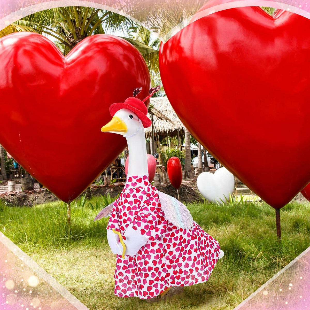 Cutecrop Valentine Porch Goose Outfits for 23" High Cement or Plastic Patriotic