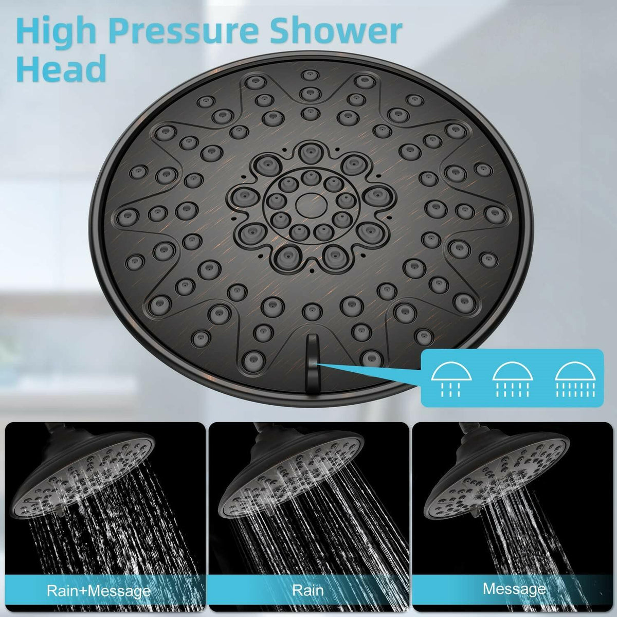 EMBATHER Shower Faucets Sets Complete with 3 Setting High Pressure Shower Head,