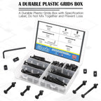 Glarks 120Pcs M6x40/50/60/70/80mm Black Hex Socket Cap Bolt Screws and Barrel