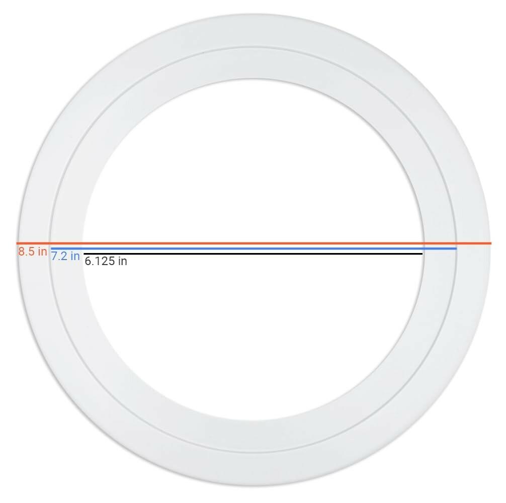 6 Inch Recessed Light Goof Rings, Beveled Design for Canless Slim Recessed