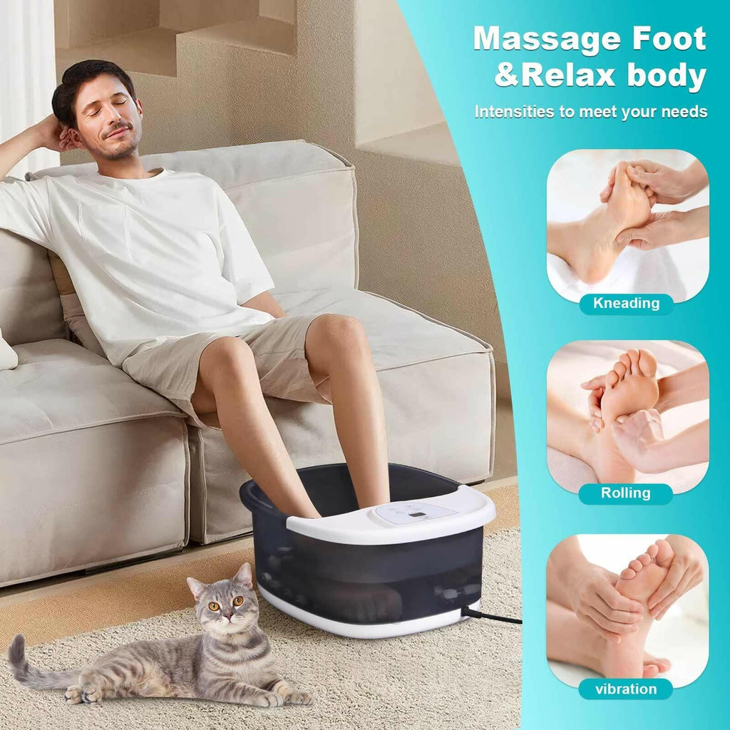 ECARBME Foot Spa Bath Massager with Heat, Foot Bath with 22 Massage Rollers,