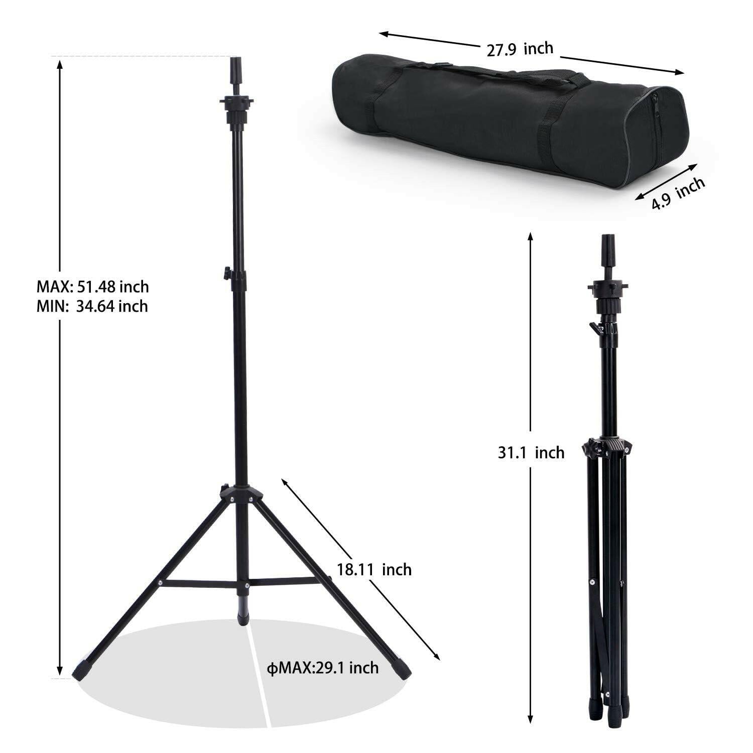 Klvied Reinforced Wig Stand Tripod Mannequin Head Stand, Adjustable Holder for